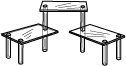 Tiered Table Disp., 3- 4 1/2" x 9" Shelves