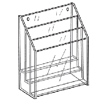 Acrylic Brochure Holder, 3 Tier, Double Pocket, available in 2 sizes