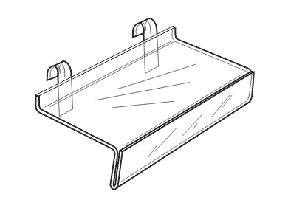 Acrylic Grid Shelf, 10"w x 4"d w/ Sign holder