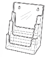 Economy 3 Tier, Counter Top or Wallmount Brochure Holder, 8 1/2"w x 11"h