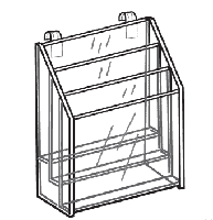 Gridwall Brochure Holder, 3 Tier - Choose Size