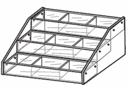 Acrylic 3 Tray Tiered Bin Display