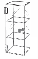Mini Tower Acrylic Display Case, 6"w x 6"d x 16"h