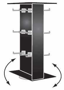 Acrylic Rotating Hook Display, 18 Hooks