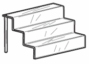 Deep Shelf Acrylic Stairway, 2" Steps