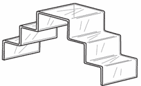 Double Stairway, 19 1/2"w x 9 3/4"h