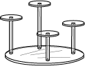 4 Pedestal Grouping, Round
