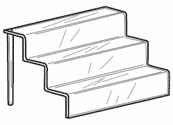 Deep Shelf Acrylic Stairway, 3" Steps