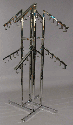 4 way handbag square tube rack sq arms with 8 waterfall 5 hook arms - 1 per box - Chrome