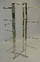 4 way folding lingerie rack with 16 round 12" arms - 1 per box - Chrome