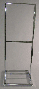 22"w x 28"h Bulletin sign holder 2 tier square tube open base with levelers - 1 per box - Chrome