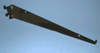 12"  5 position adj shelf bracket friction fit for universal slot 1/2" x 1" on center  - 25 per box - Chrome
