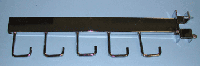 16" 5 hook rectangular tube faceout vertical twist on for square tube rack - 25 per box - Chrome