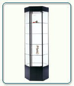 Hexagonal Tower Display Cases - 25W x 21.75D x 73H - Exceptional Series