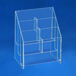 Acrylic Brochure Holder, 3 Tier, Double Pocket, available in 2 sizes
