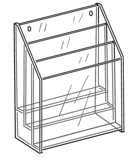 3 Tier Triple Wide Brochure Holder, Available in 2 Sizes