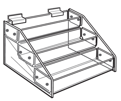 3 Tier Slatwall Shelf Display