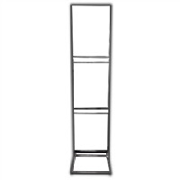 22"w x 28"h Bulletin sign holder 3 tier square tube open base with levelers - 1 per box - Matte Black