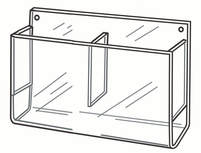Double Slot Wall Mount Brochure Holder, available in 2 sizes