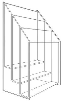 Economy 3 Tier, Counter Top or Wallmount Brochure Holder, 8 1/2"w x 11"h