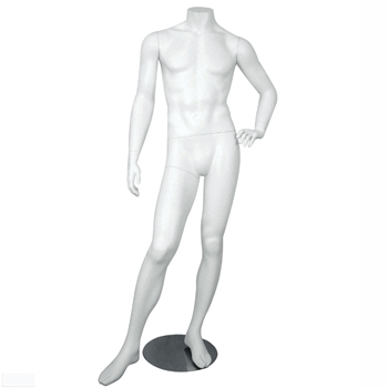 Headless Male Full Body Form One Hand On Hip Round Base
