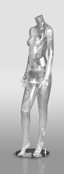 Clear Female Mannequin with arms by side