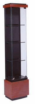 Tower Display Case - Quantum Cabinet -  Back, Textured Black Laminate Frame