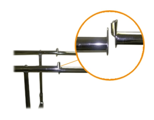 extension h-rails for single & double bar rack 60" l   1 set = 2 pcs - 1 per box - Chrome