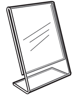 Countertop Slanted Sign Holder Economy One-Piece