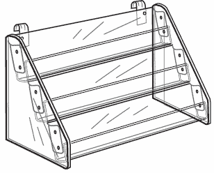 3 Tier Acrylic Gridwall Card & CD Rack, 21"w