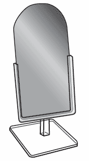 Narrow Countertop Mirror, Acrylic Base