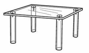 Acrylic Table, 8" x 8", Available in 4 heights