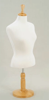 Female Jersey Half Form With Maple Countertop Base And Neck Block-White