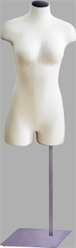 Female 3/4 Torso Body Form w/ Flat Metal Base
