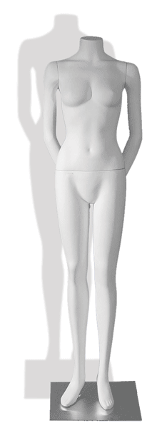 White 3/4 Length Women's Mannequin Arms Behind