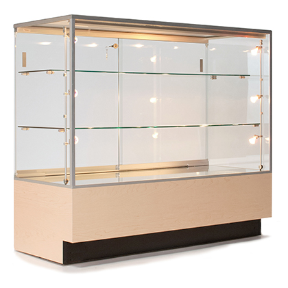 Full-Vision Glass Jewelry Display Counter - Available in 4 Widths