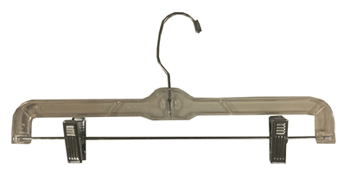 14" Clear Pant  Or Skirt Retail Clothes Hanger (100 per box)