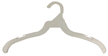 16" White Light Weight Plastic Retail Clothes Hanger (250 per box)