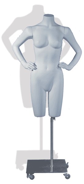 White Full-Length Female Mannequin with Hip Pose