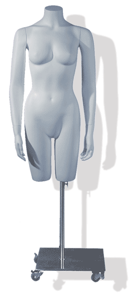White Full Body Female Mannequin with Straight Arms
