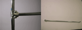 add on hangrail with clamps for double or triple hanging - 1 per box - Chrome