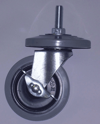 non marking wheels and bumpers, 2 with brake and 2 without 1 set = 4 pcs - 1 per box - GRAY
