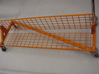 2 piece folding shelf for z rack with 2 brackets - 1 per box - ORANGE