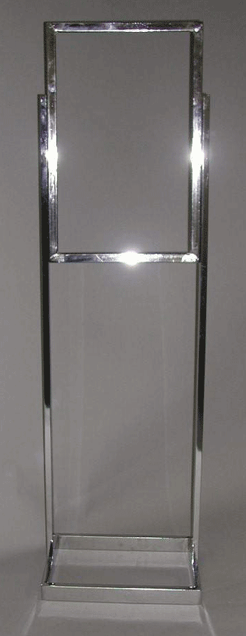 14"w x 22"h Bulletin sign holder rectangular tube with open base - 1 per box - Chrome