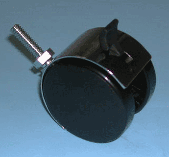 caster 60 mm with brake twin wheel 5/16" stem 550# capacity - 100 per box - Chrome