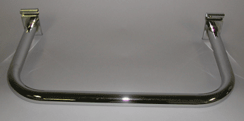 c rail 12"d x 24"l round tubing for grid - 10 per box - Chrome