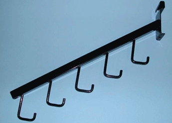 5 hook waterfall square tube for grid - 25 per box - Black