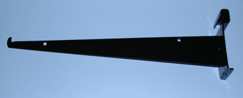 12" shelf bracket with lip for grid - 25 per box - Black