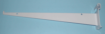 14" shelf bracket with lip for grid - 25 per box - White