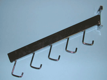 5 hook waterfall rectangular tube  for grid - 25 per box - Chrome